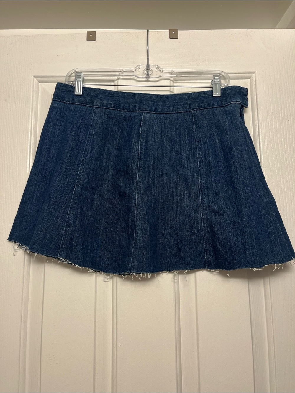 L.L. Bean Dark Blue Denim Mini Skirt - A-Line Panel Style